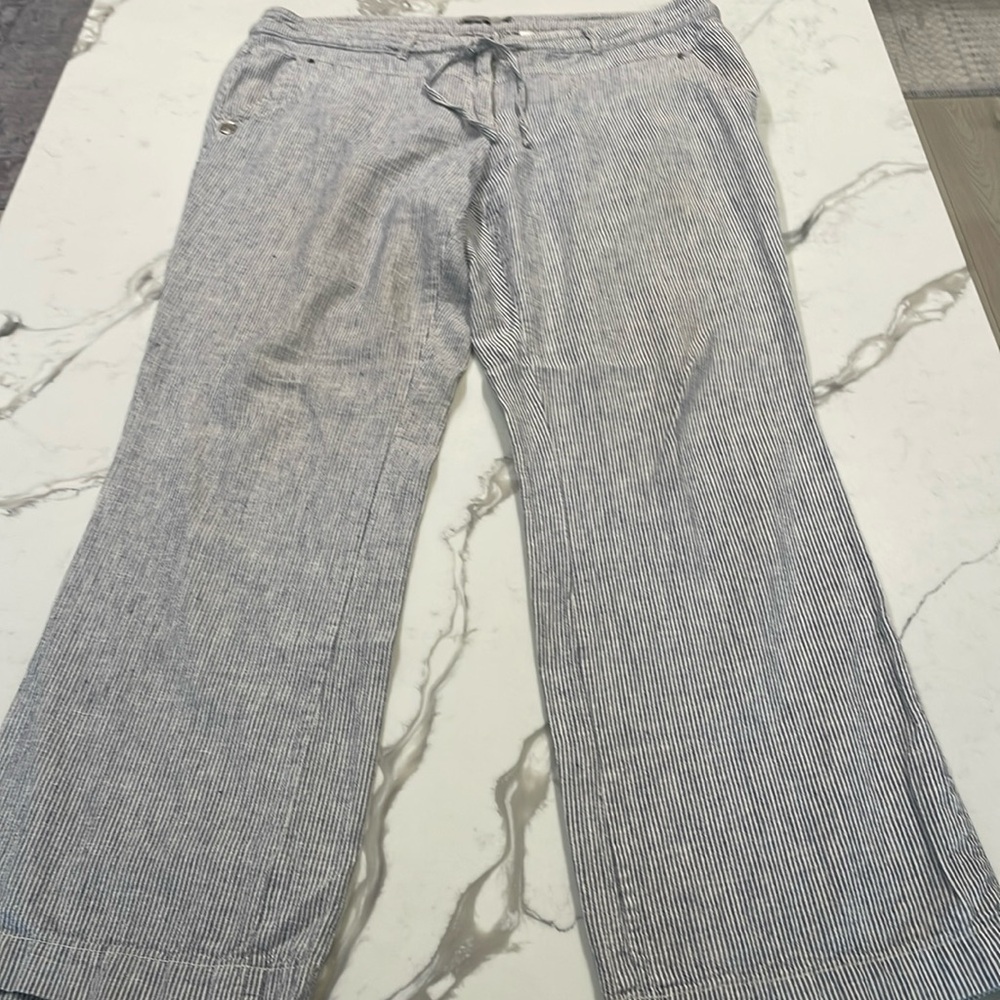Dalia Linen pants blue stripe